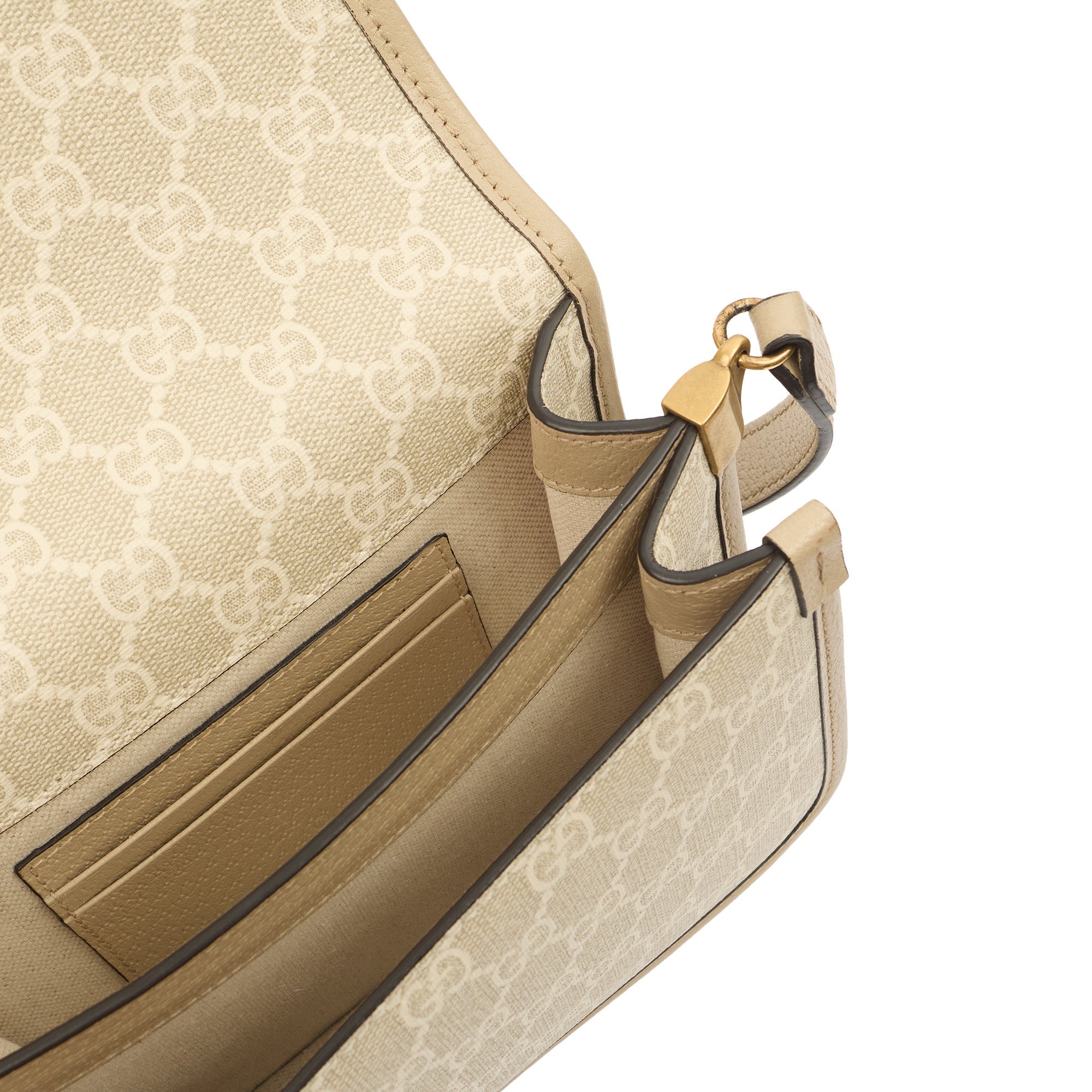 Gucci Cross Body Interlocking GG Shoulder Bag - Small in Neutral, Leather