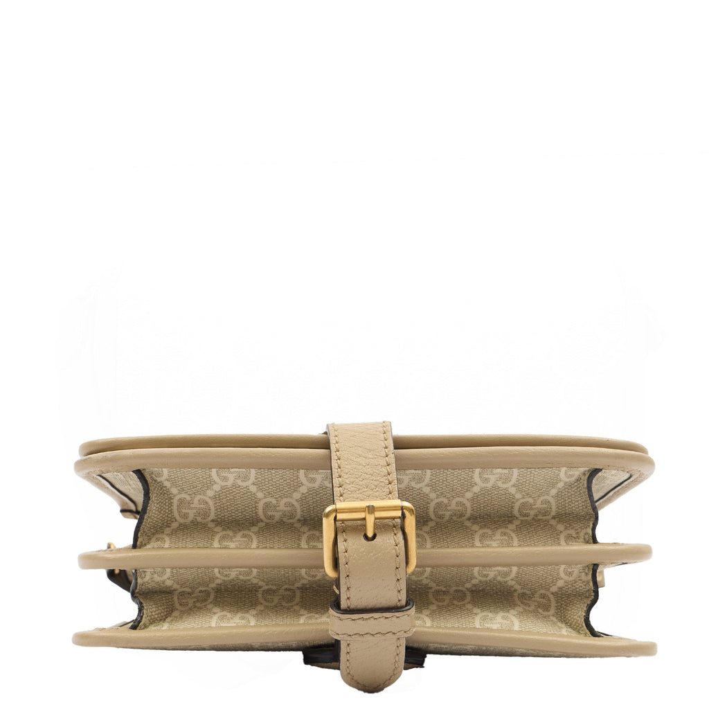 Gucci Cross Body Interlocking GG Shoulder Bag - Small in Neutral, Leather
