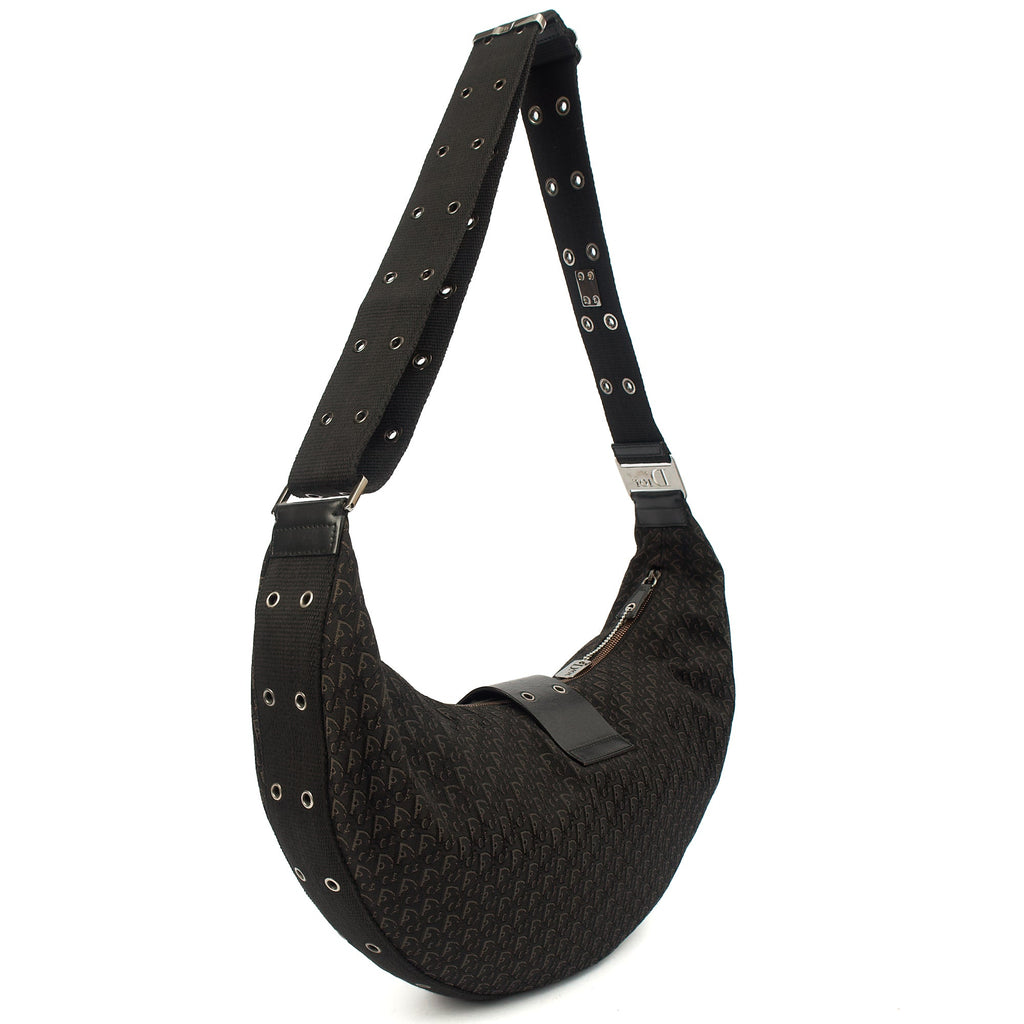 Christian Dior Cross Body Street Chic Hobo in Black, Canvas