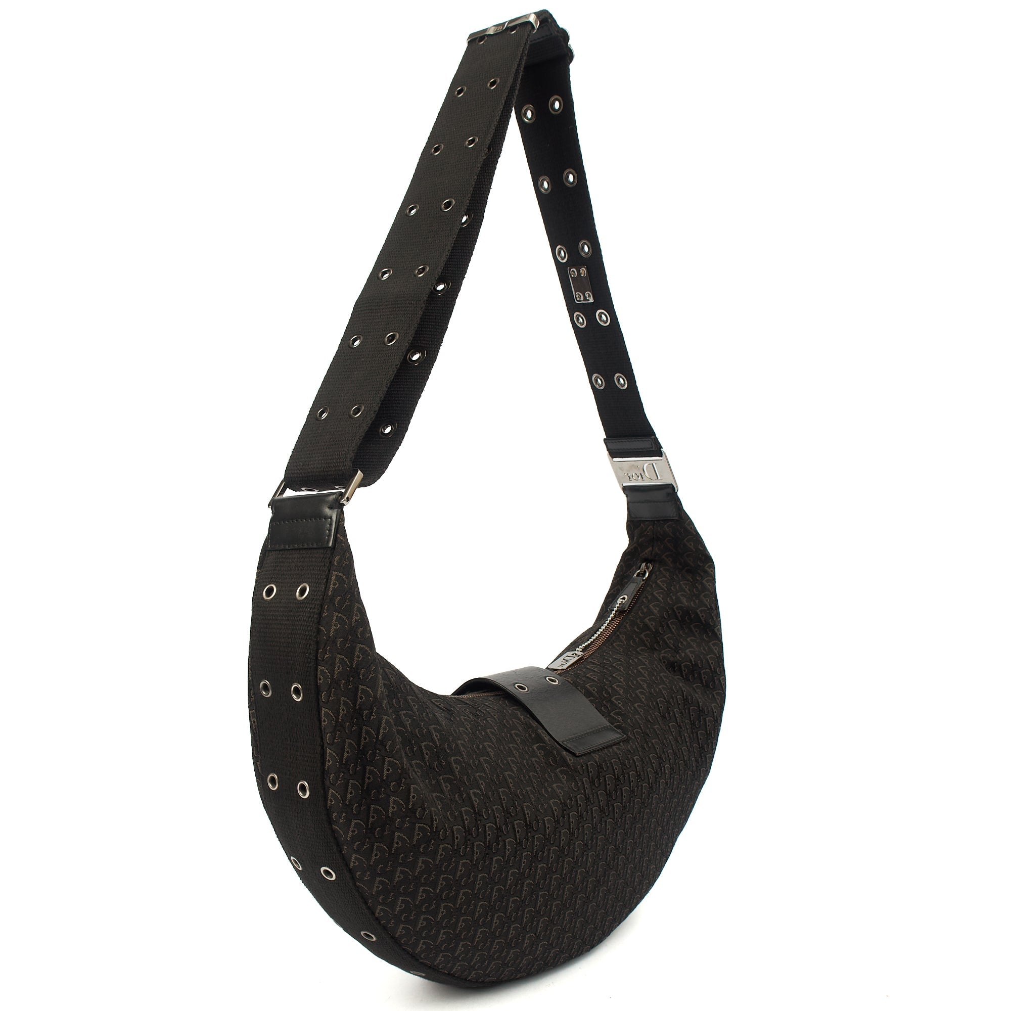 Christian Dior Cross Body Street Chic Hobo in Black, Canvas