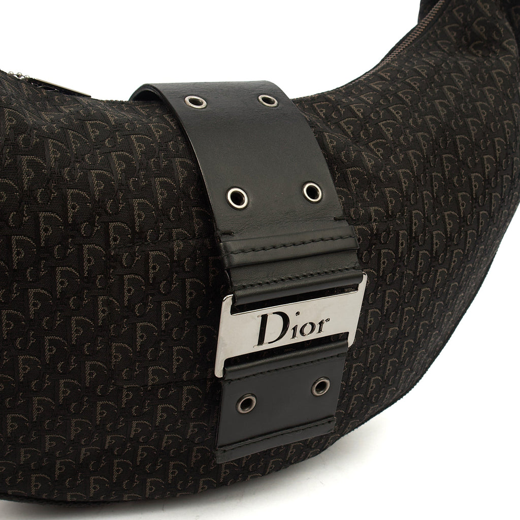 Christian Dior Cross Body Street Chic Hobo in Black, Canvas