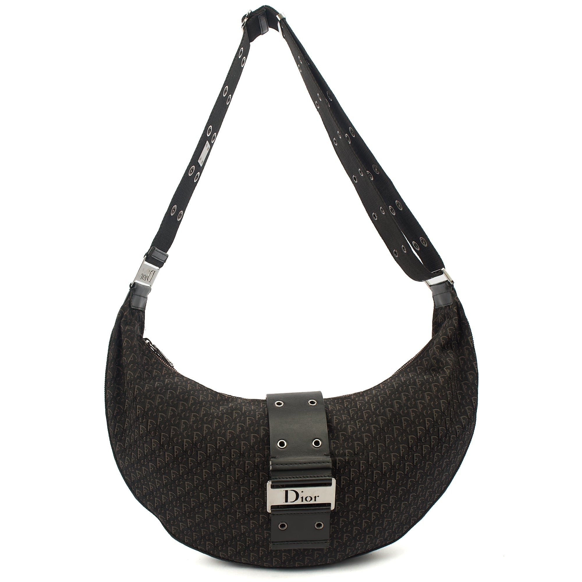 Christian Dior Cross Body Street Chic Hobo in Black, Canvas