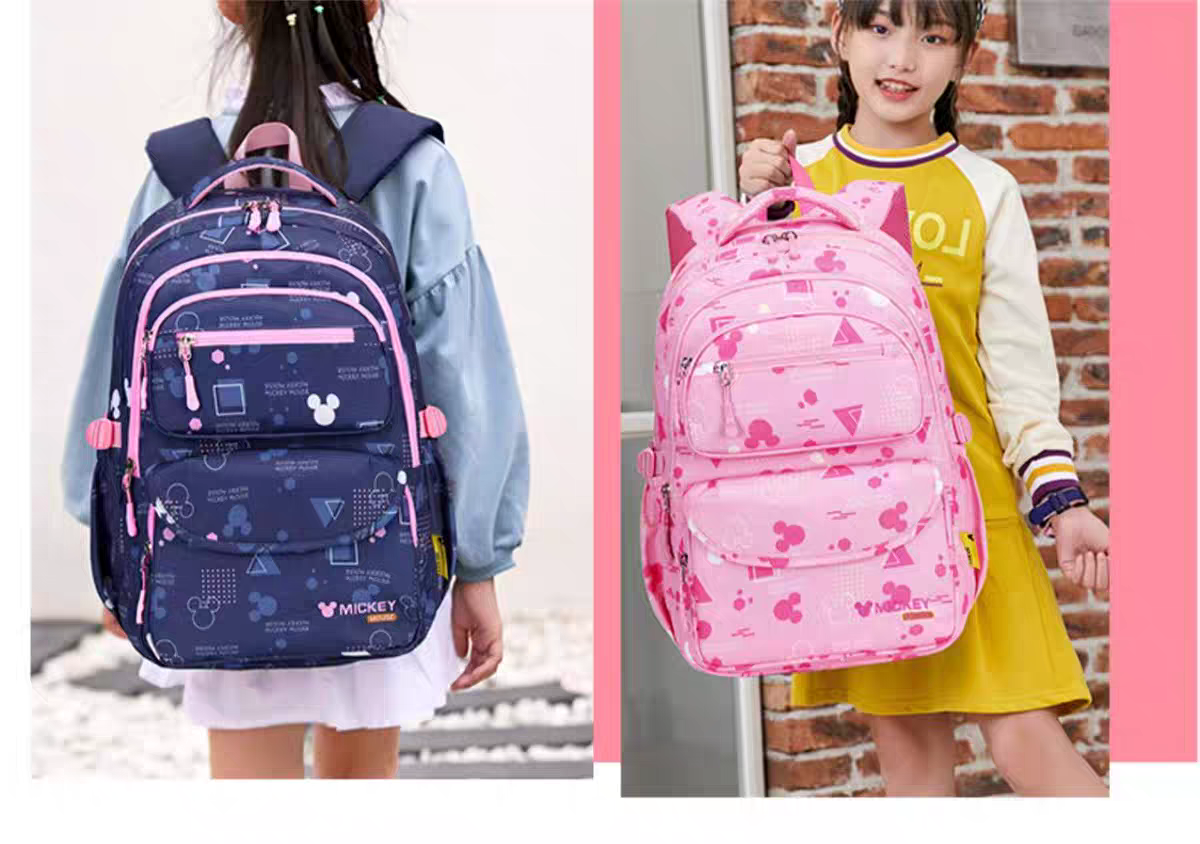 Kids' Blue Cartoon Backpack for Girls - Spacious School & Daypack HD11796 ( Best For Playgroup to 3rd Class)