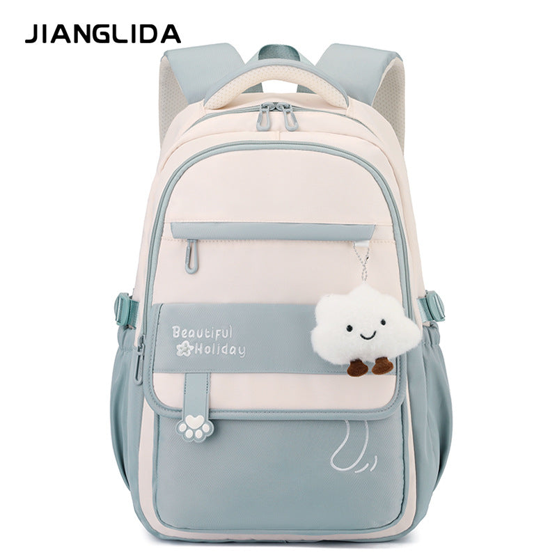 Kids' School Backpack without KeyChain - Cute  Plaid Design for Girls ZK402 ( Best For Playgroup to 4th Class)
