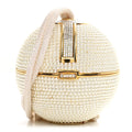 Swarovski Crystal Disco Ball Minaudiere Clutch White Gold