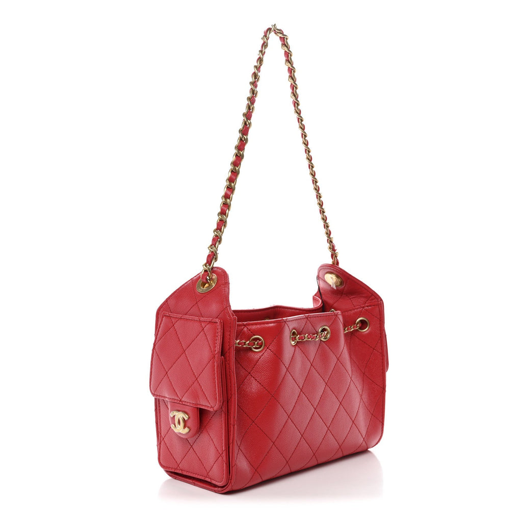 Caviar Quilted Mini Chanel 25 Handbag Red