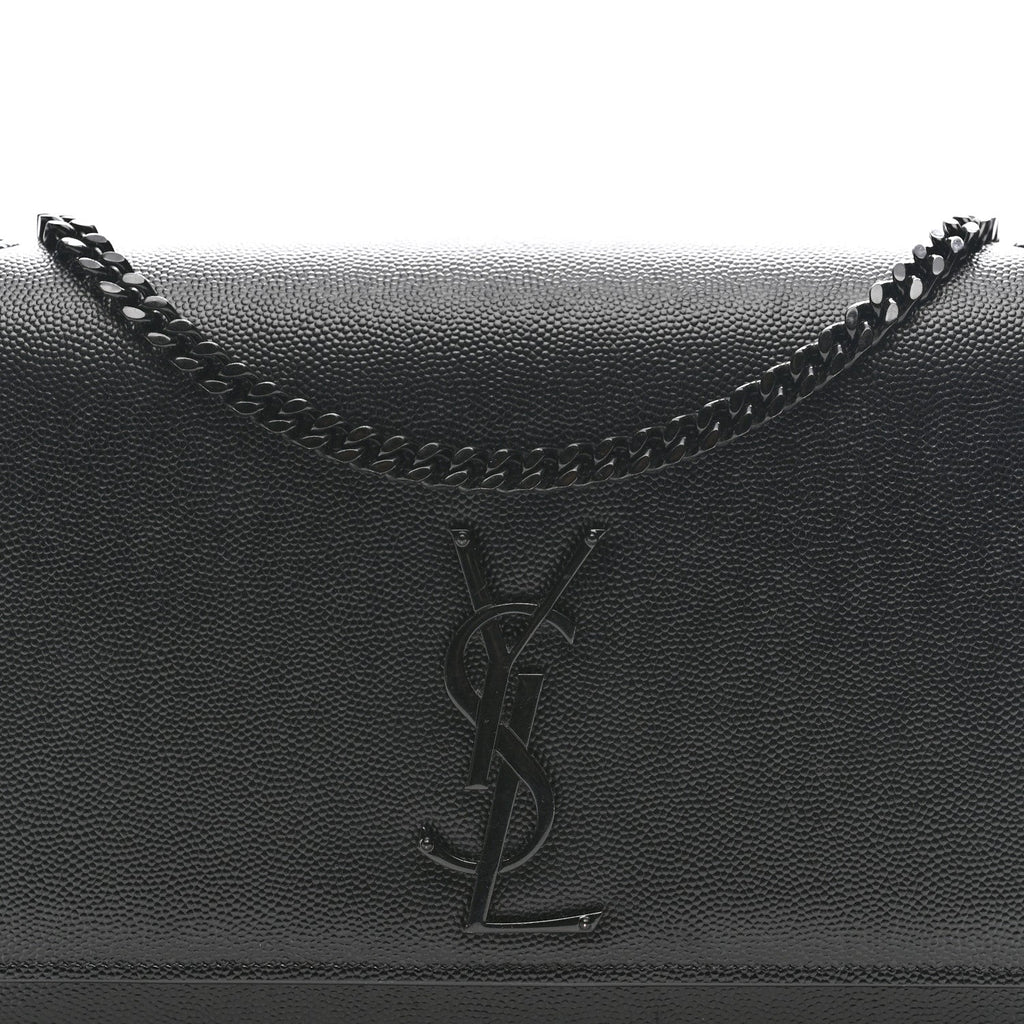 Grain De Poudre Medium Classic Monogram Monochrome Kate Satchel Black