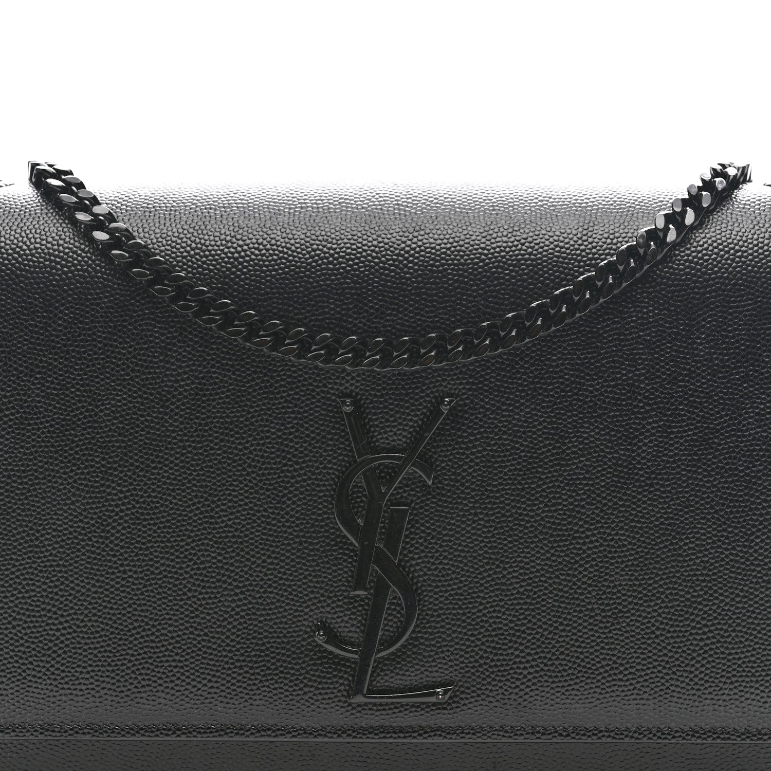 Grain De Poudre Medium Classic Monogram Monochrome Kate Satchel Black