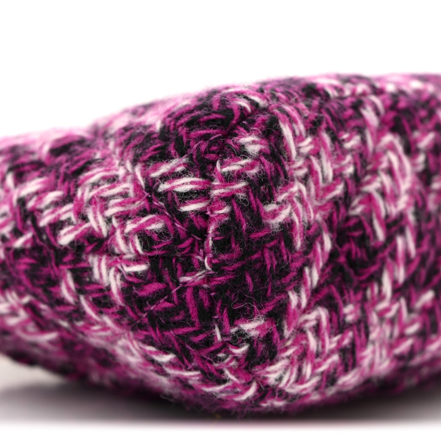 Tweed Quilted Mini Clutch With Chain Purple