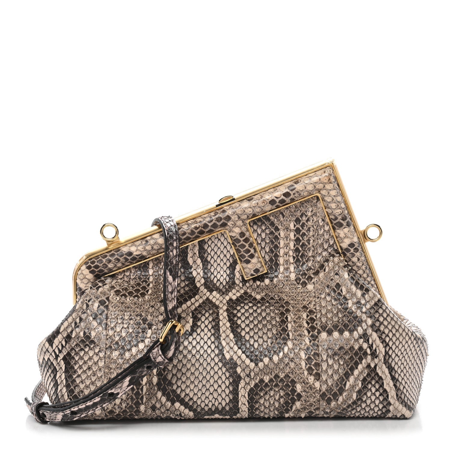 Snakeskin Small Fendi First Light Pink