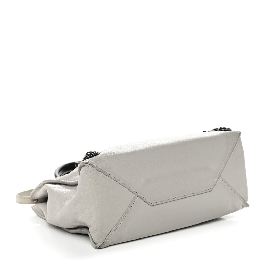 Calfskin Papier Mini A4 Zip Around Tote Grey Black