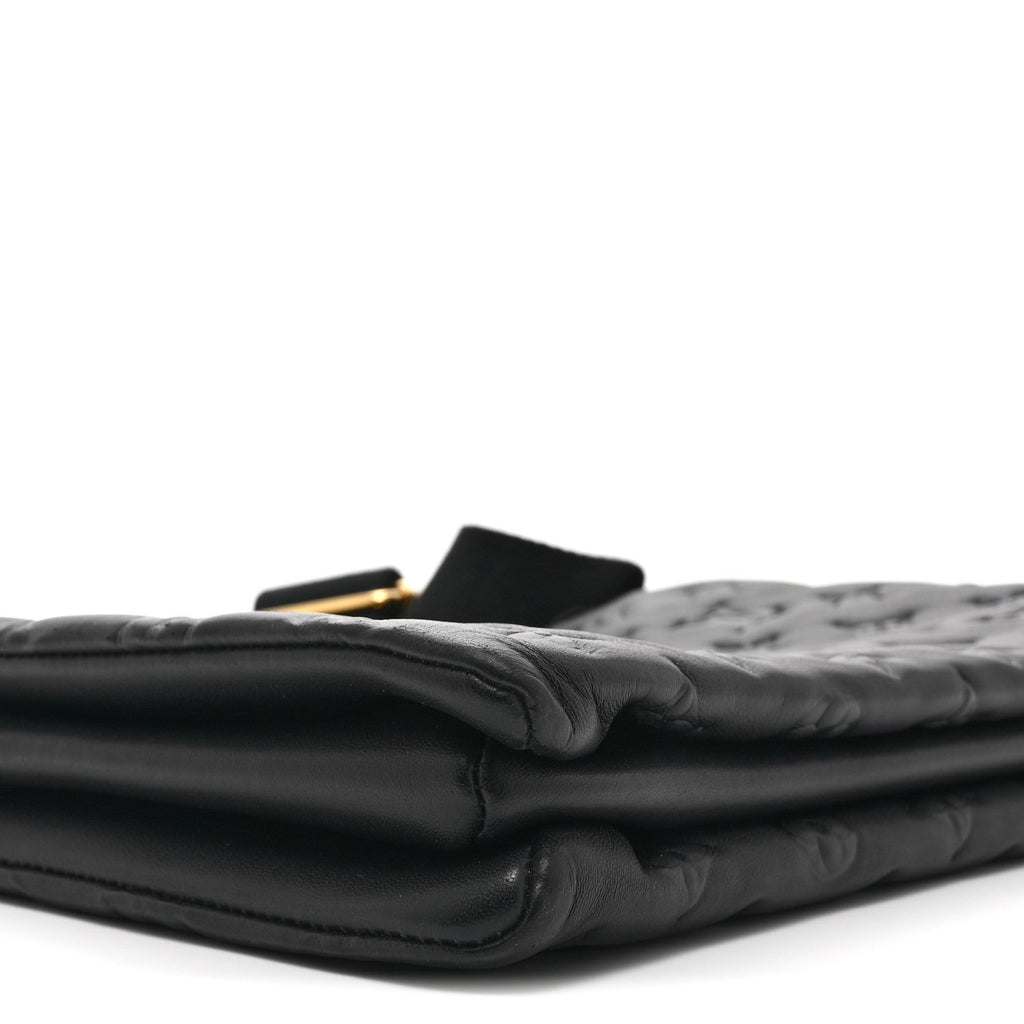 Lambskin Embossed Monogram Coussin PM Black