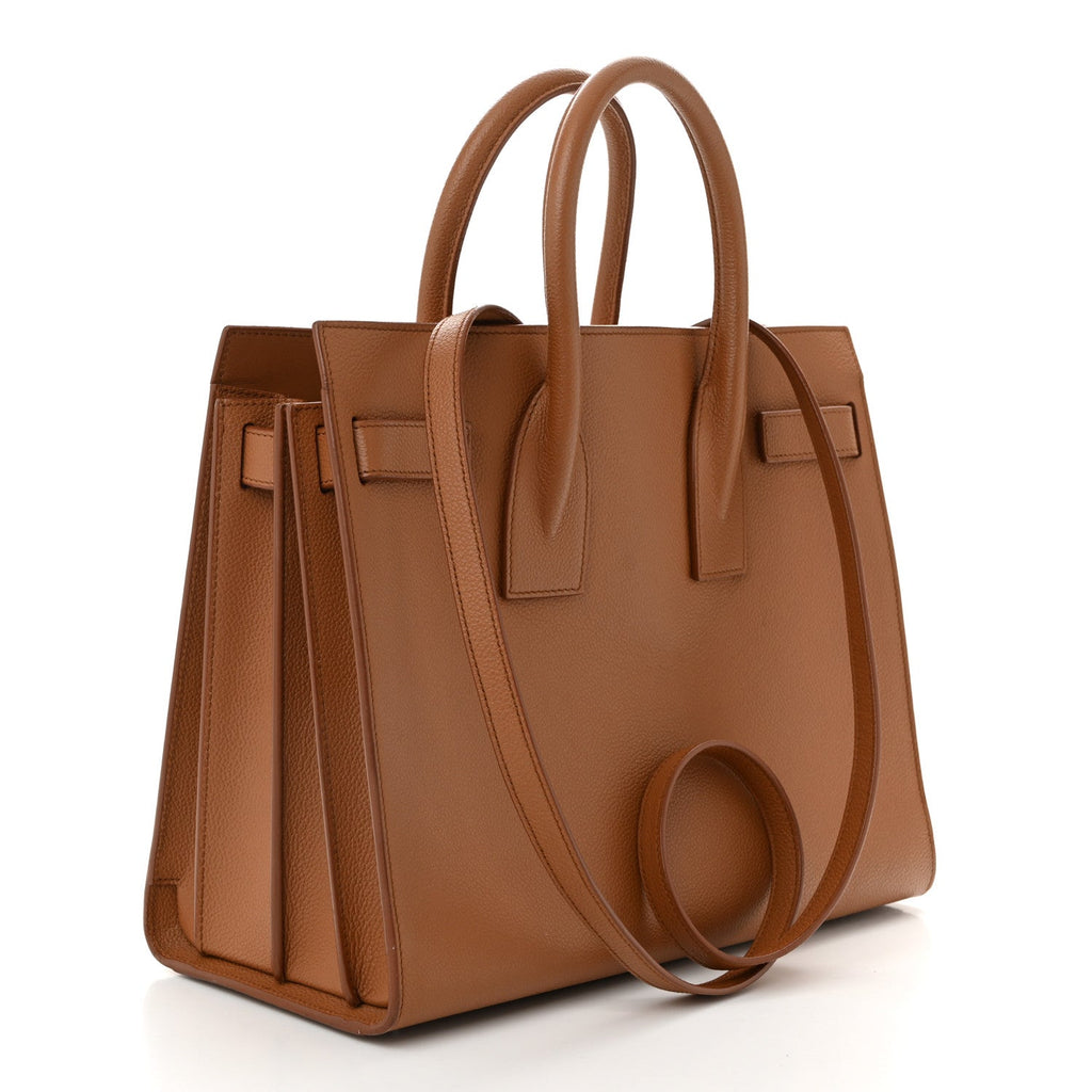 Grained Calfskin Small Sac De Jour Saddle Brown