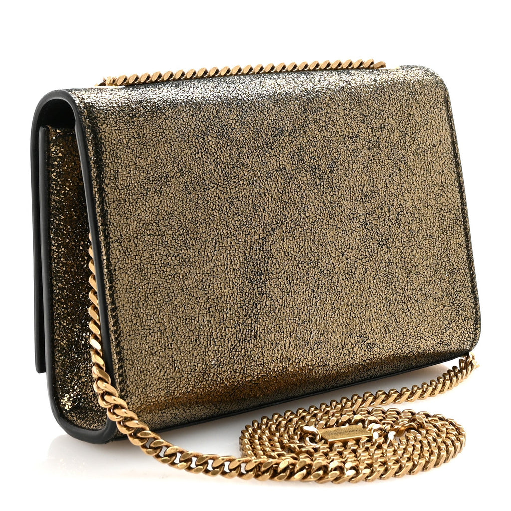 Metallic Calfskin Small Classic Monogram Kate Satchel Oro