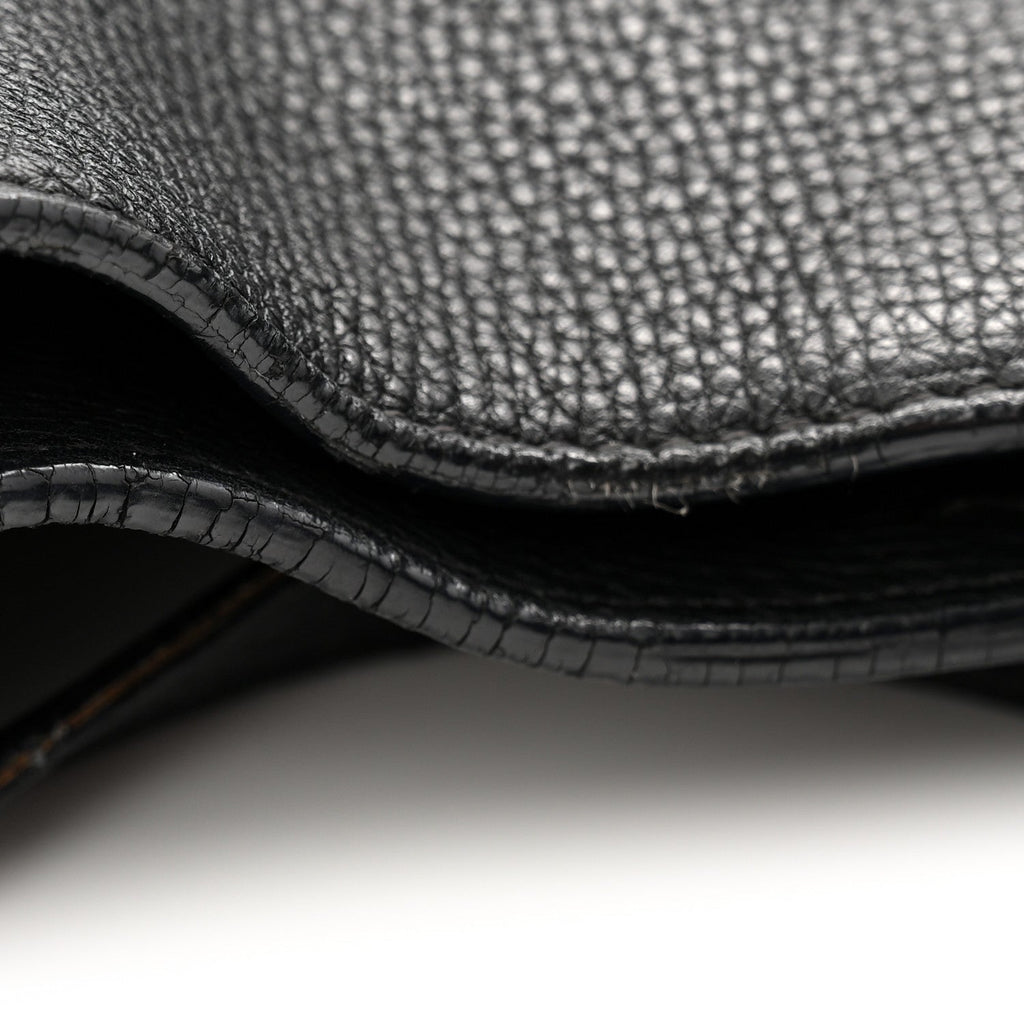 Grainy Calfskin House Check Small Canterbury Black
