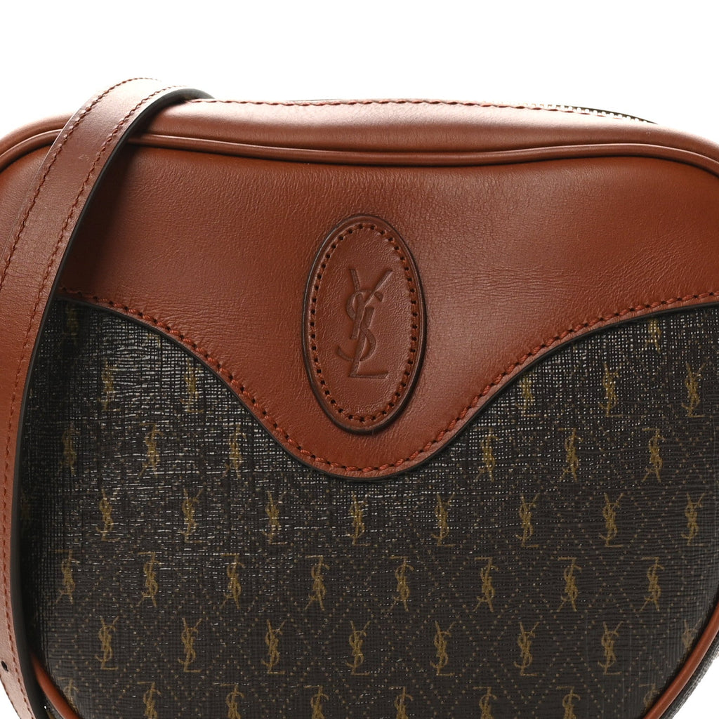 Canvas Smooth Calfskin Le Monogramme Coeur Crossbody Chestnut