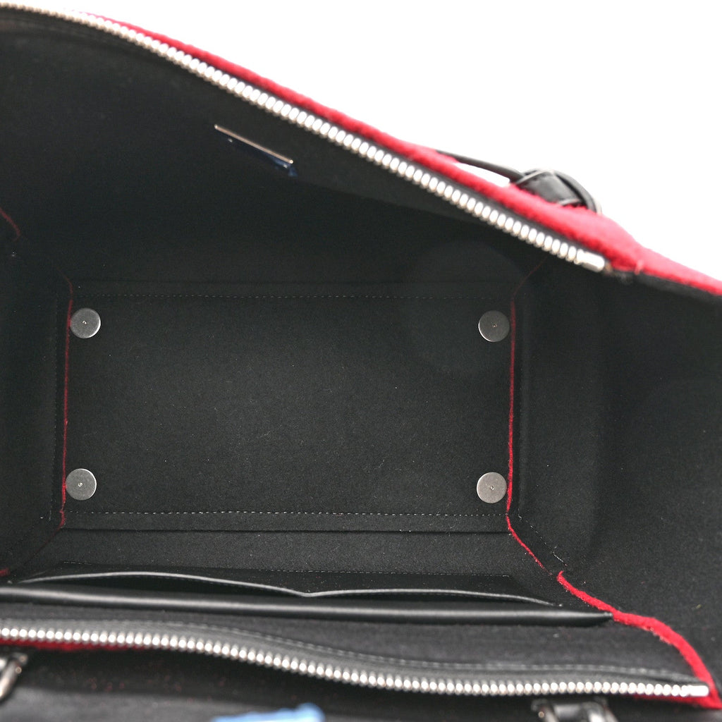 Felt Smooth Calfskin Mini Belt Bag Red
