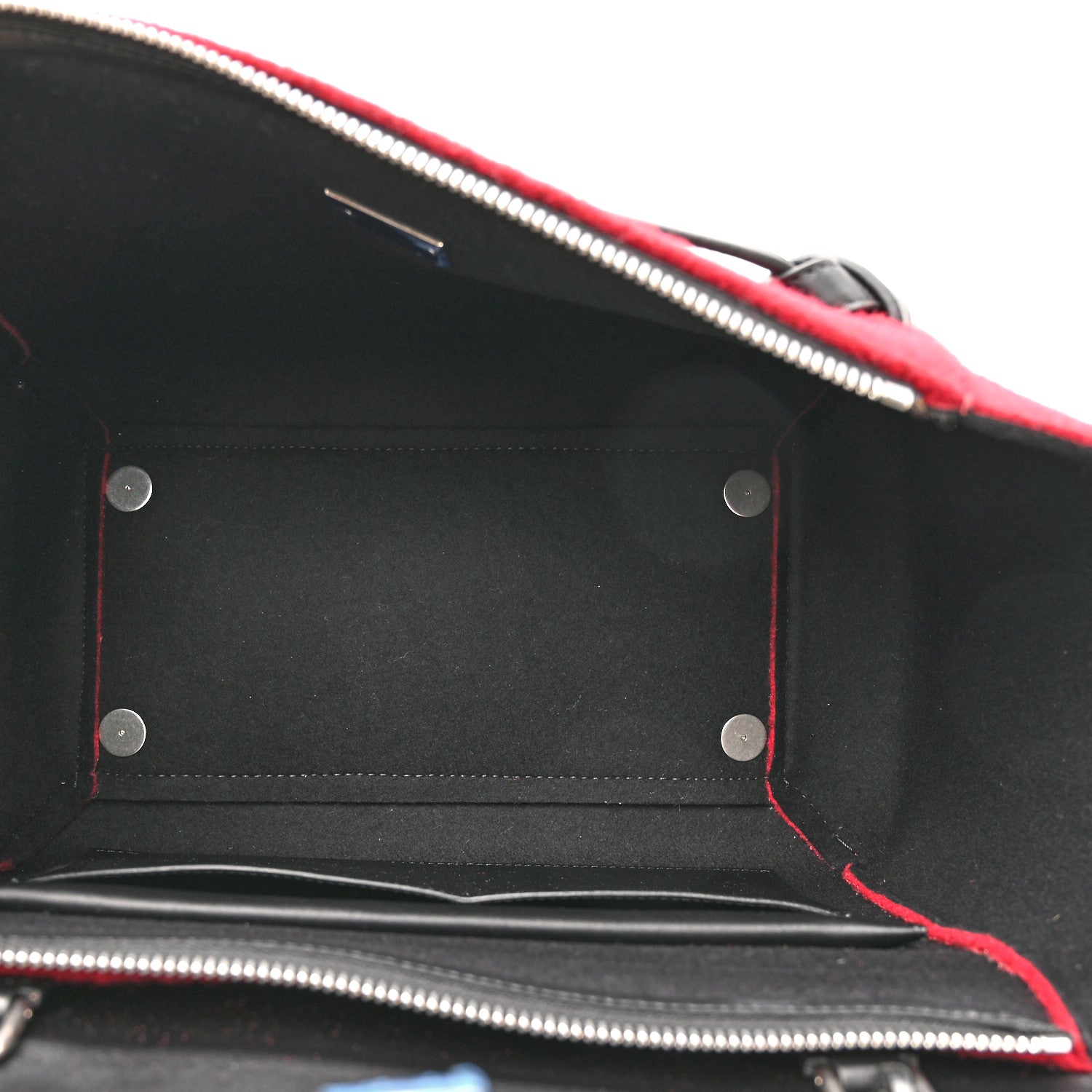 Felt Smooth Calfskin Mini Belt Bag Red
