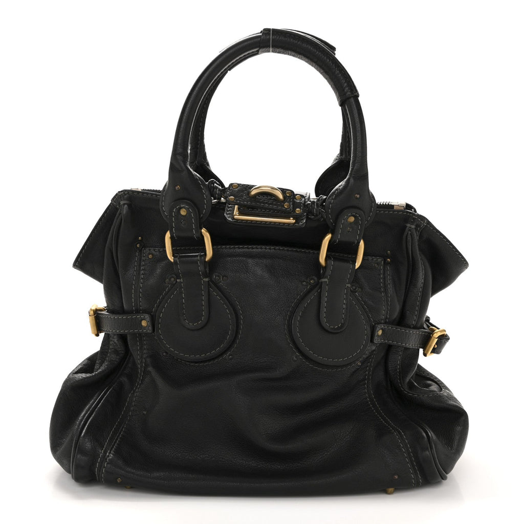 Grained Calfskin Paddington Tote Black