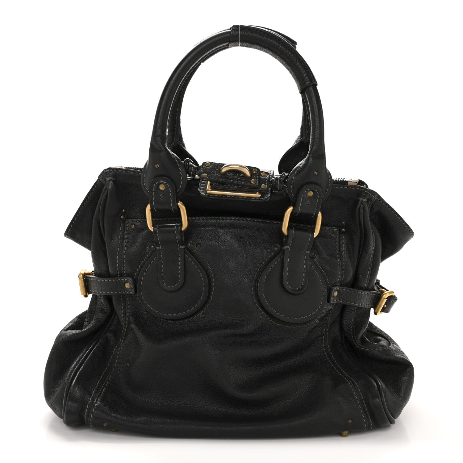 Grained Calfskin Paddington Tote Black