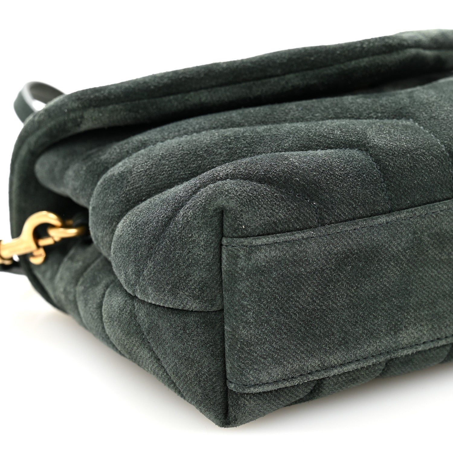 Suede Y Quilted Monogram Toy Loulou Crossbody Bag Dark Forest