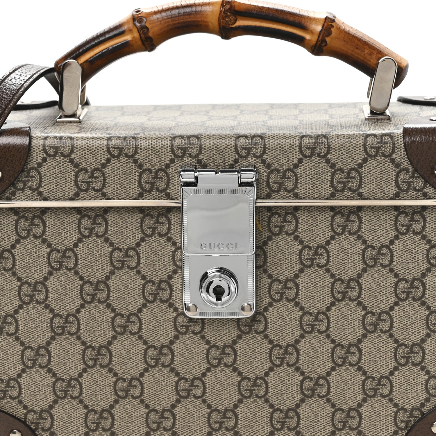 GG Supreme Monogram Globe-Trotter Beauty Case Brown