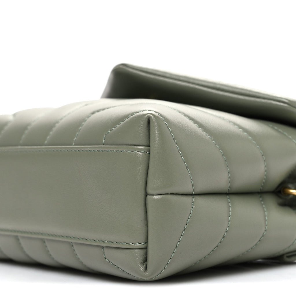 Calfskin Y Quilted Monogram Toy Loulou Crossbody Bag Light Sage
