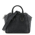 Washed Denim Mini Antigona Shoulder Bag Black