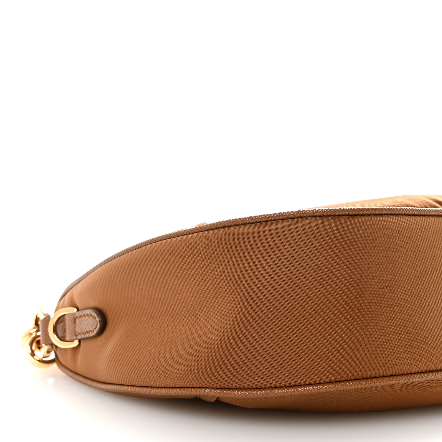 Re-Nylon Saffiano Demi-lune Shoulder Bag Brown