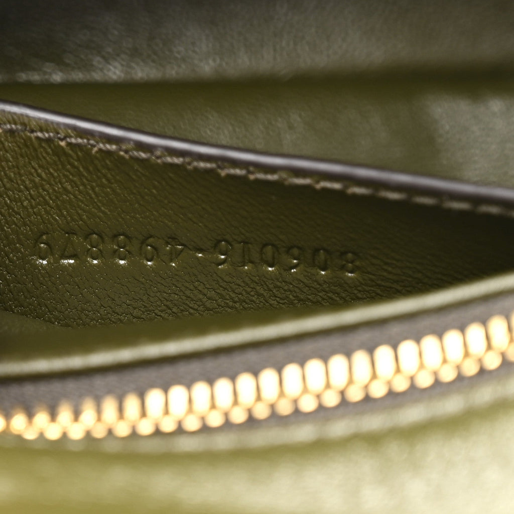 Lambskin Mini GG Milano Top Handle Shoulder Bag Green