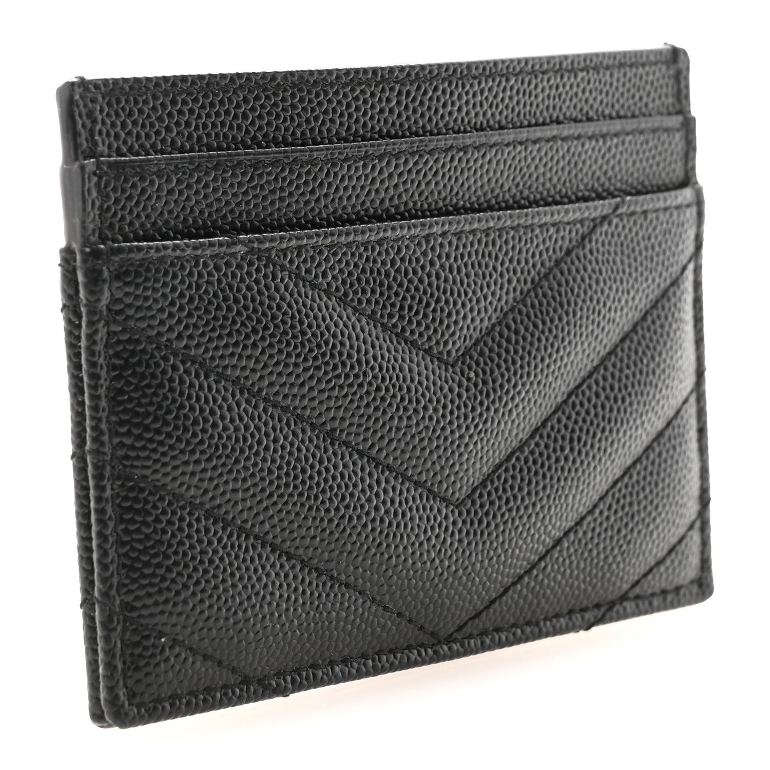 Grain De Poudre Matelasse Chevron Monochrome Credit  Case Black
