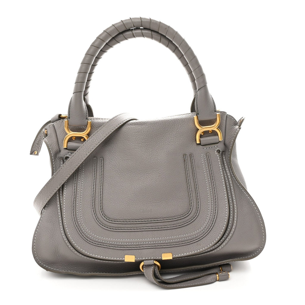 Calfskin Medium Marcie Satchel Cashmere Grey