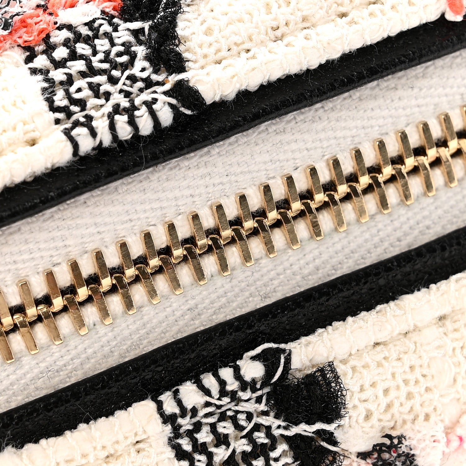 Tweed Lambskin Quilted Coco Midnight Camera Case White Black Multicolor