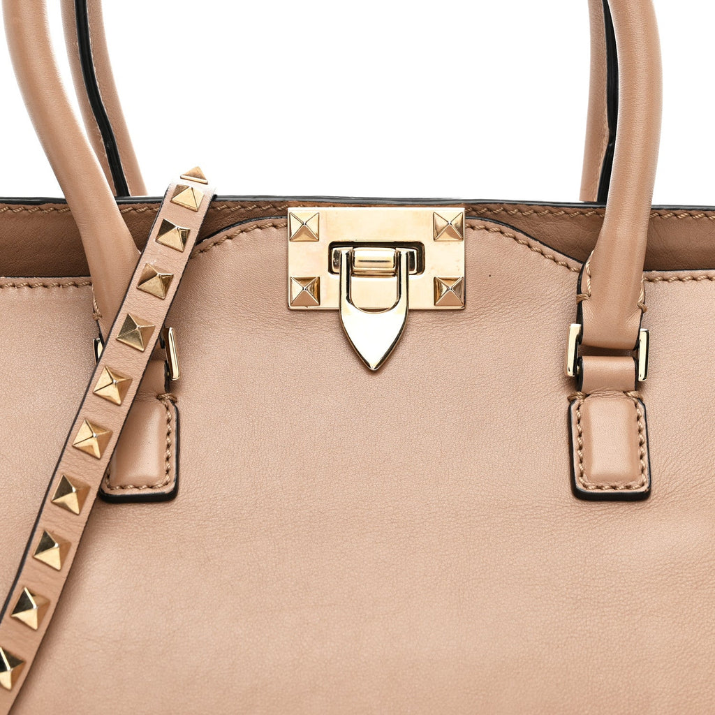 Vitello Rockstud Double Handle Tote Alpaca