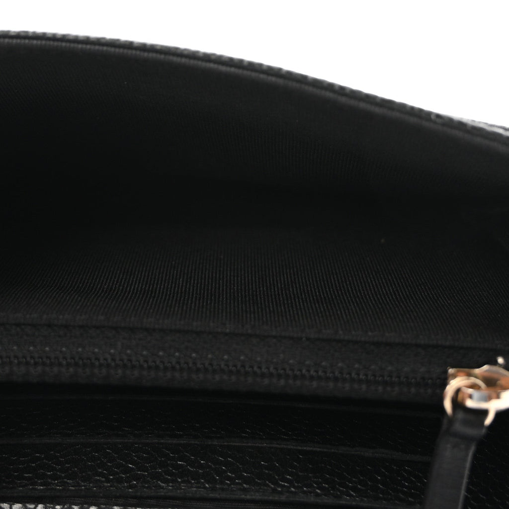 Caviar Quilted Small Flap Wallet Black