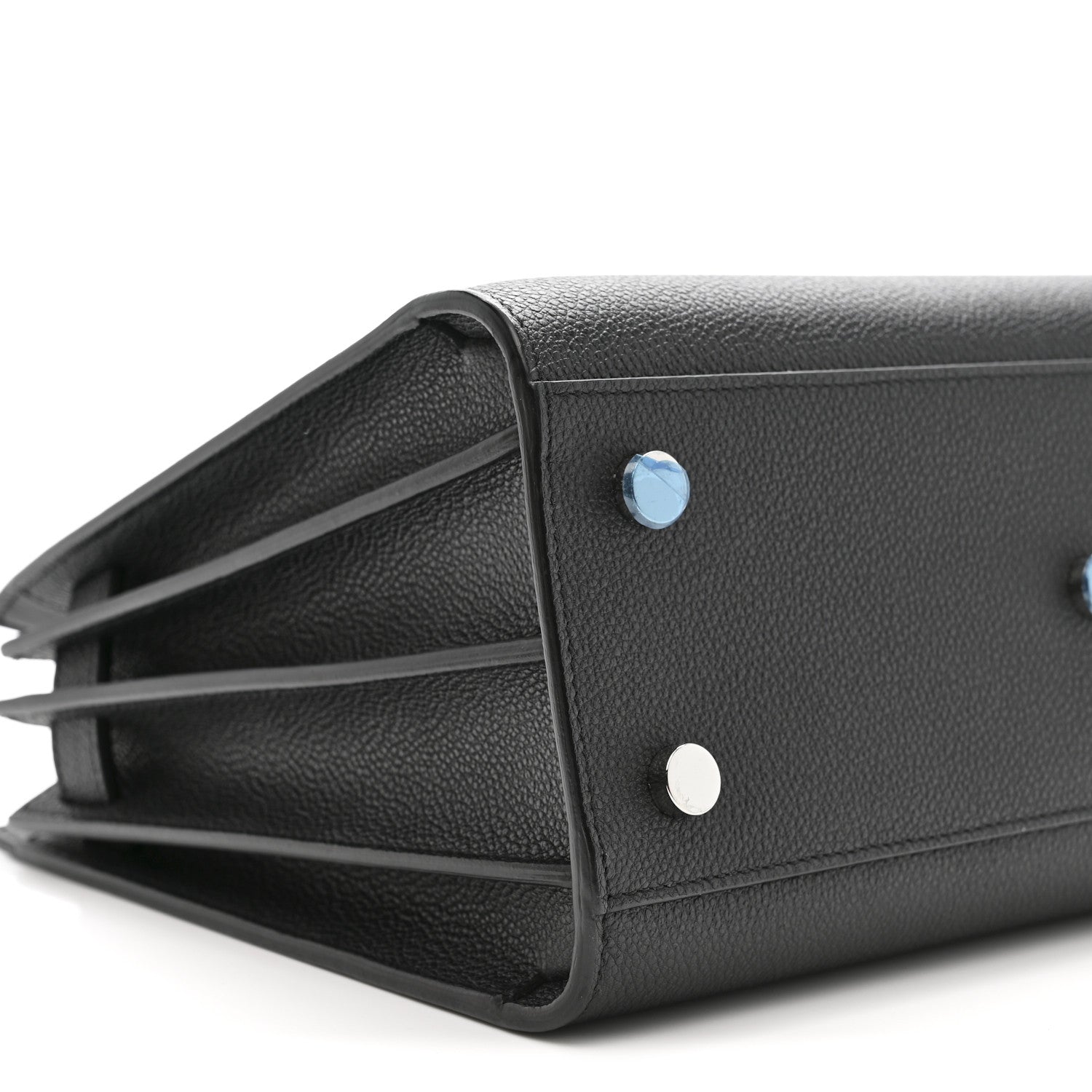Grained Calfskin Baby Sac De Jour Coal