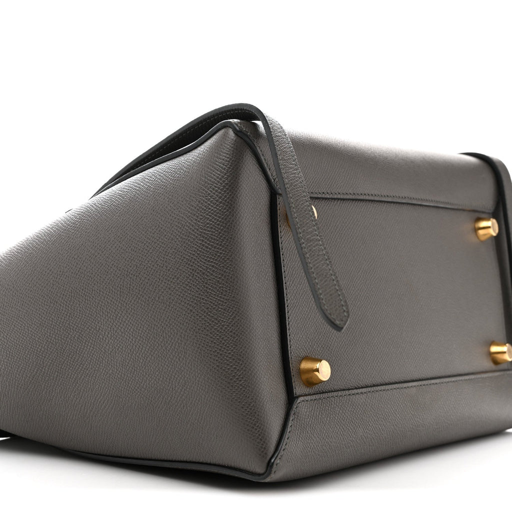 Grained Calfskin Mini Belt Bag Grey