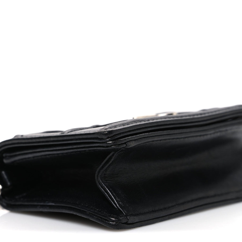 Lambskin Baby Diorama Flap Bag Black
