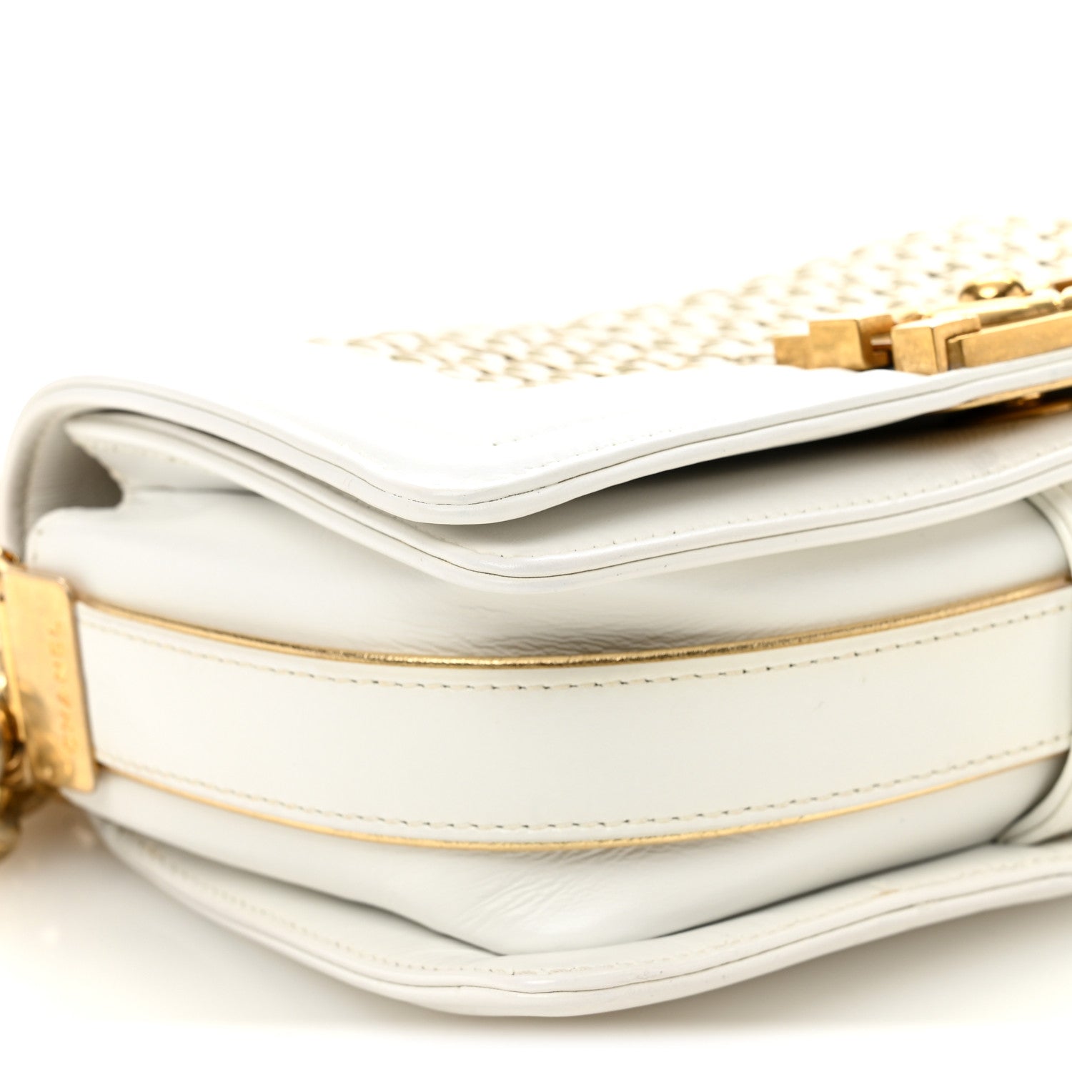 Sheepskin Braided Small Boy Reverso Flap White