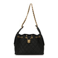 Canvas Quilted Small Chanel 25 Handbag Black