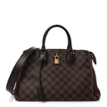 Cuir Taurillon Damier Ebene Normandy Bordeaux