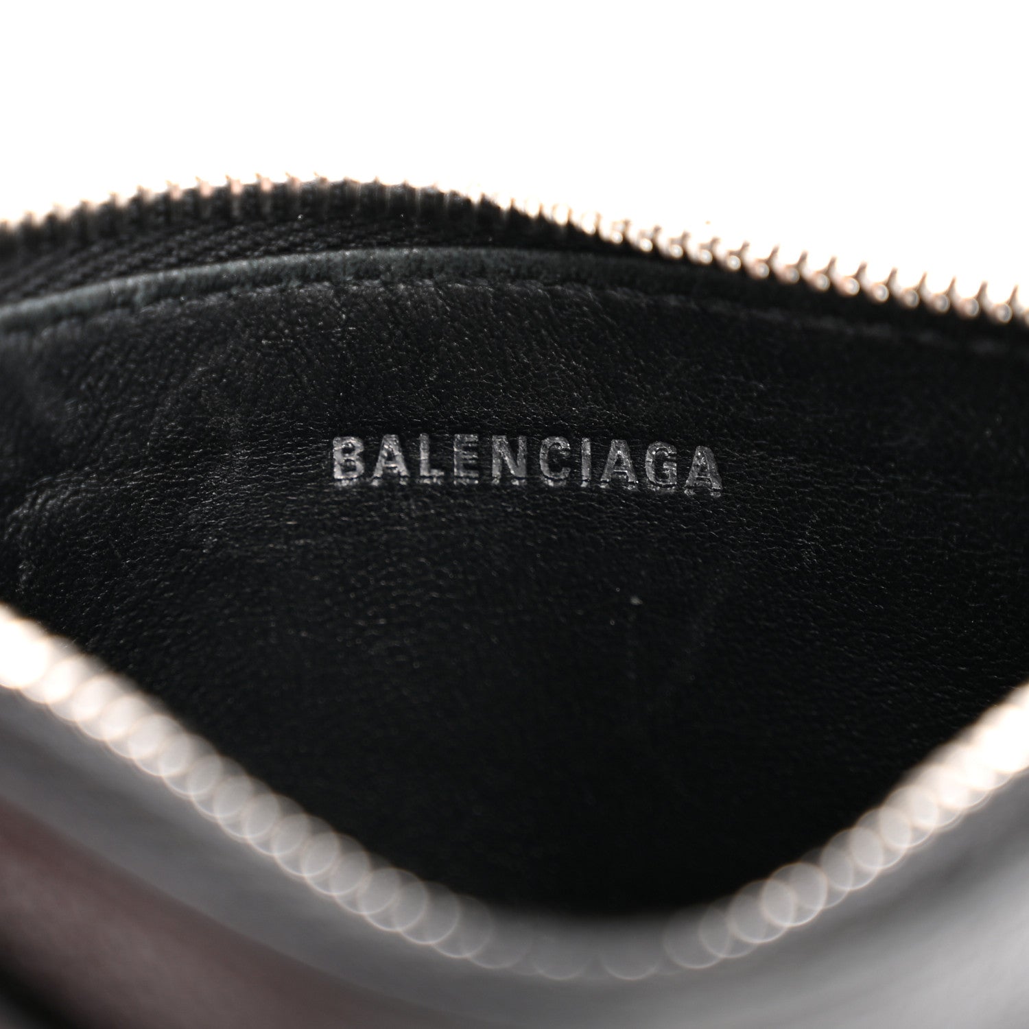 Calfskin Hourglass Long Coin Case  Holder Black
