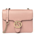 Dollar Calfskin Small Interlocking G Shoulder Bag Soft Pink