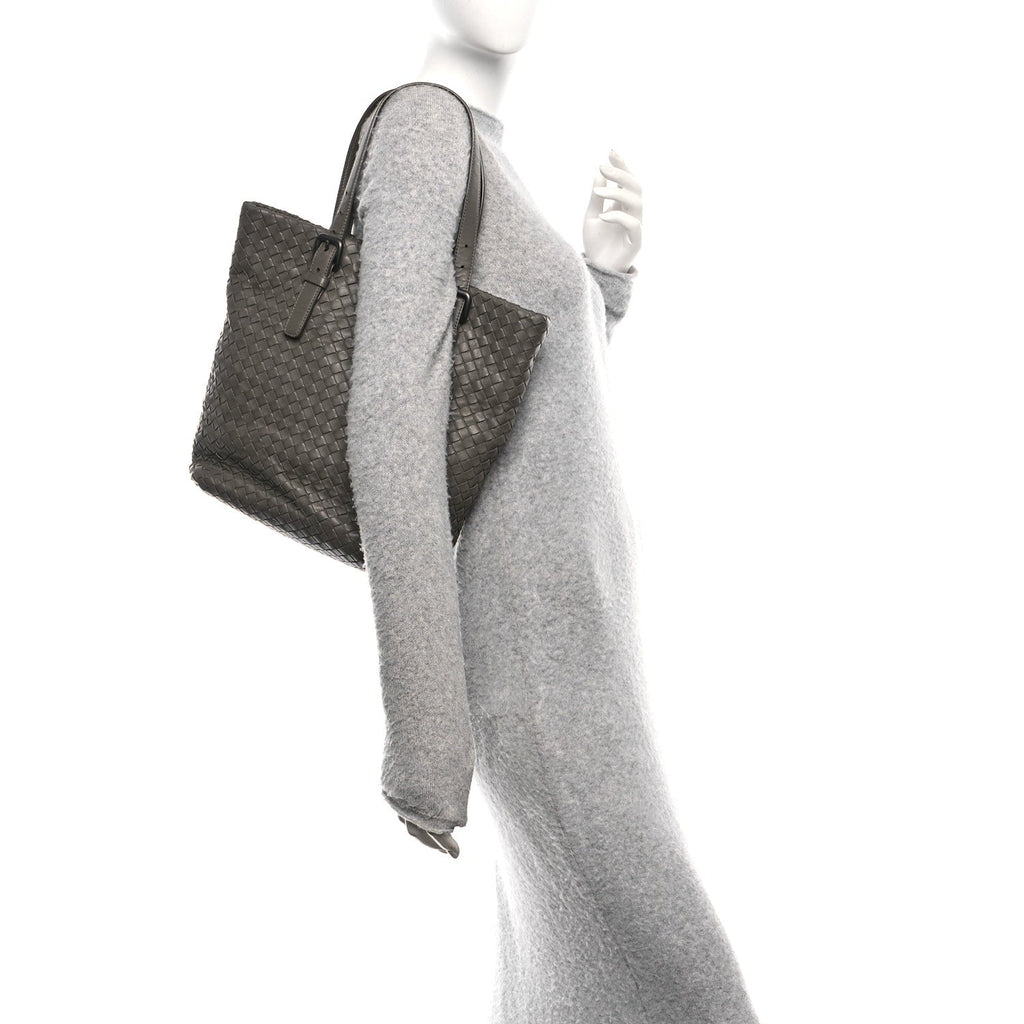 Nappa Intrecciato Small Seamless Tote  Grey