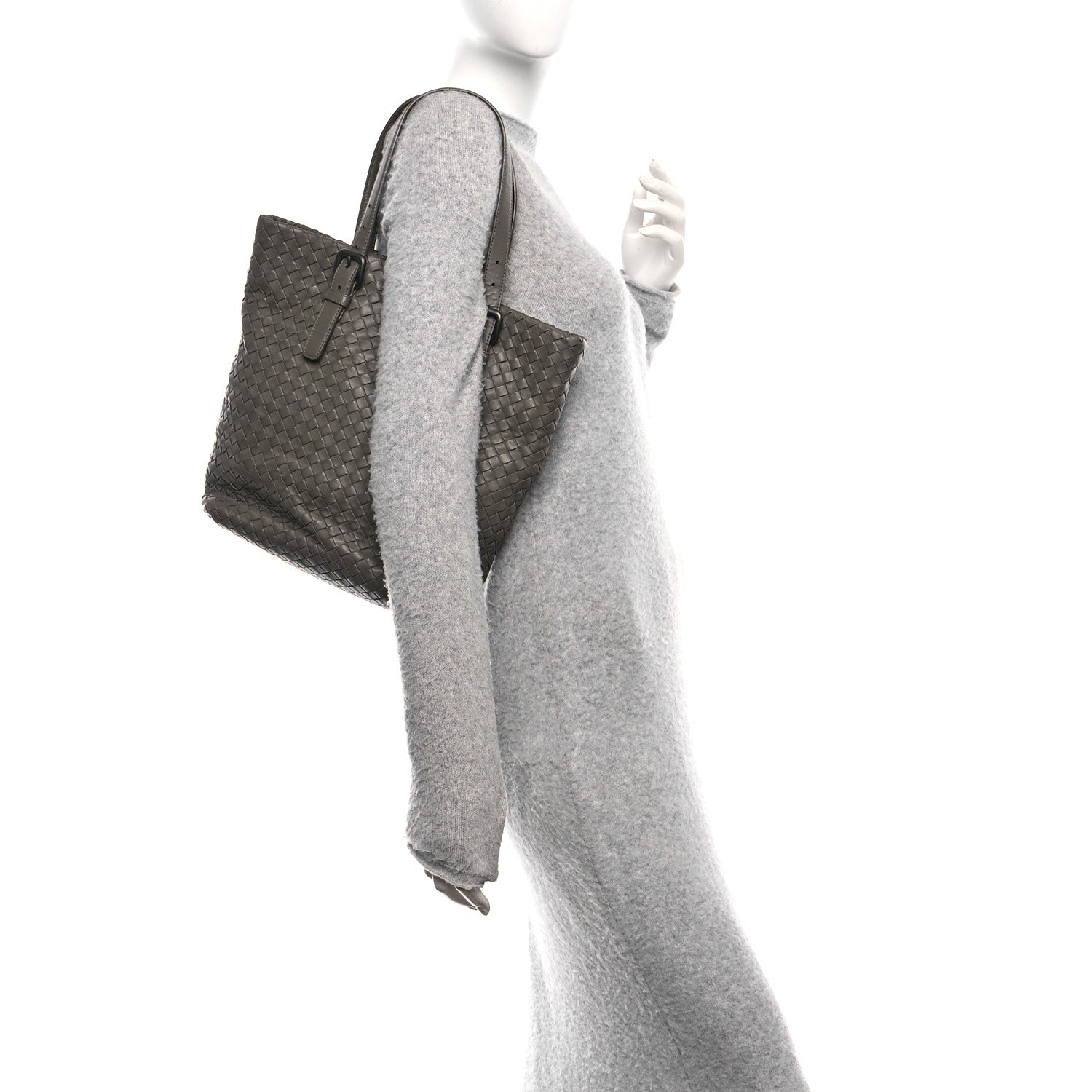 Nappa Intrecciato Small Seamless Tote  Grey