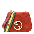 Suede Talco Roxy Calfskin Web Medium Blondie Shoulder Flap Bag Blondie Red