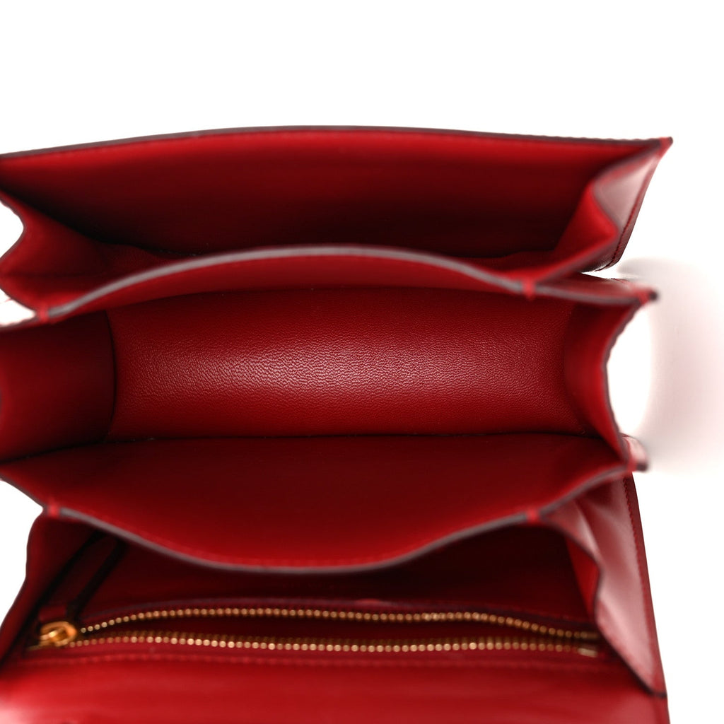Smooth Calfskin Small Classic Box Flap Bag Red