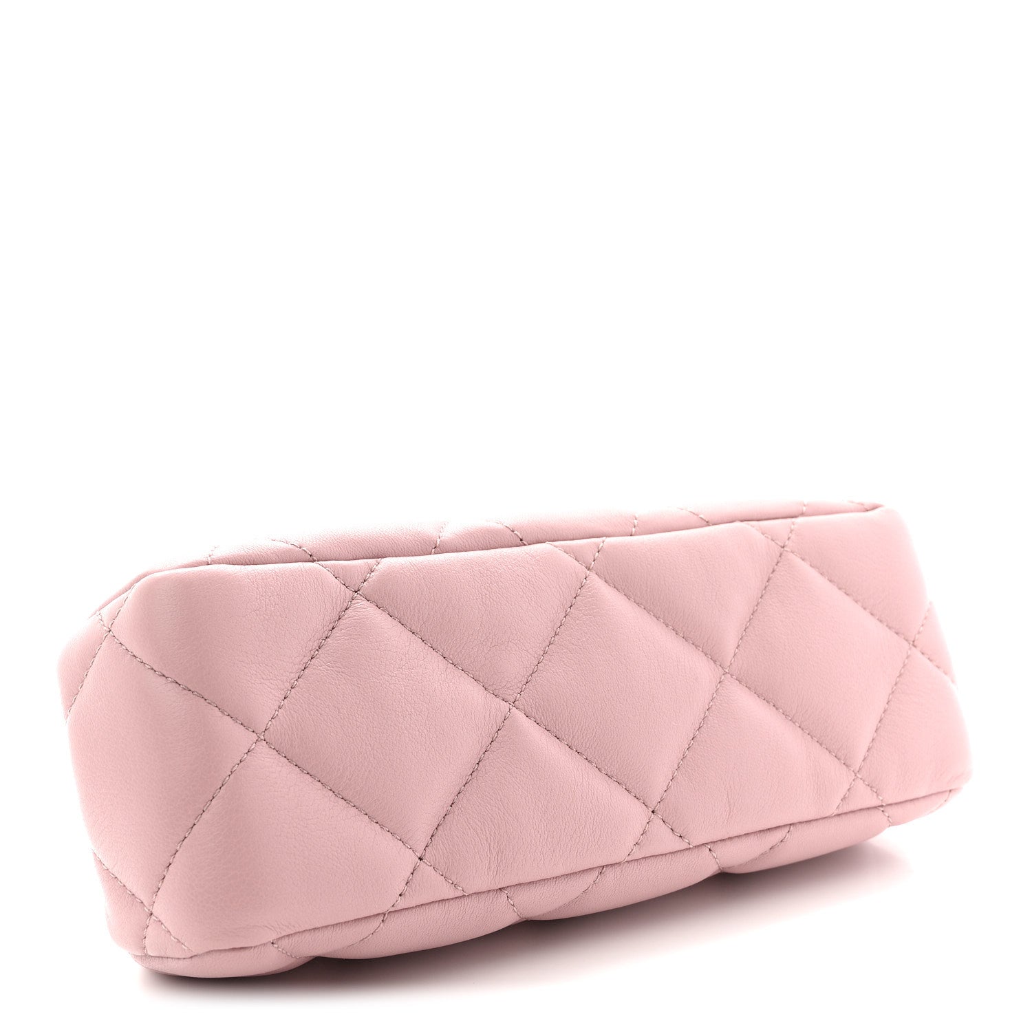 Lambskin Quilted Chain Frame Clutch Pink