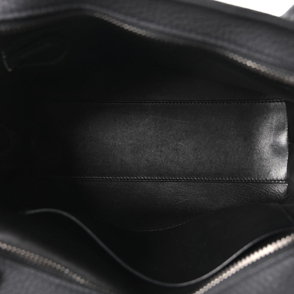Matte Grained Calfskin Agnes Bag Black