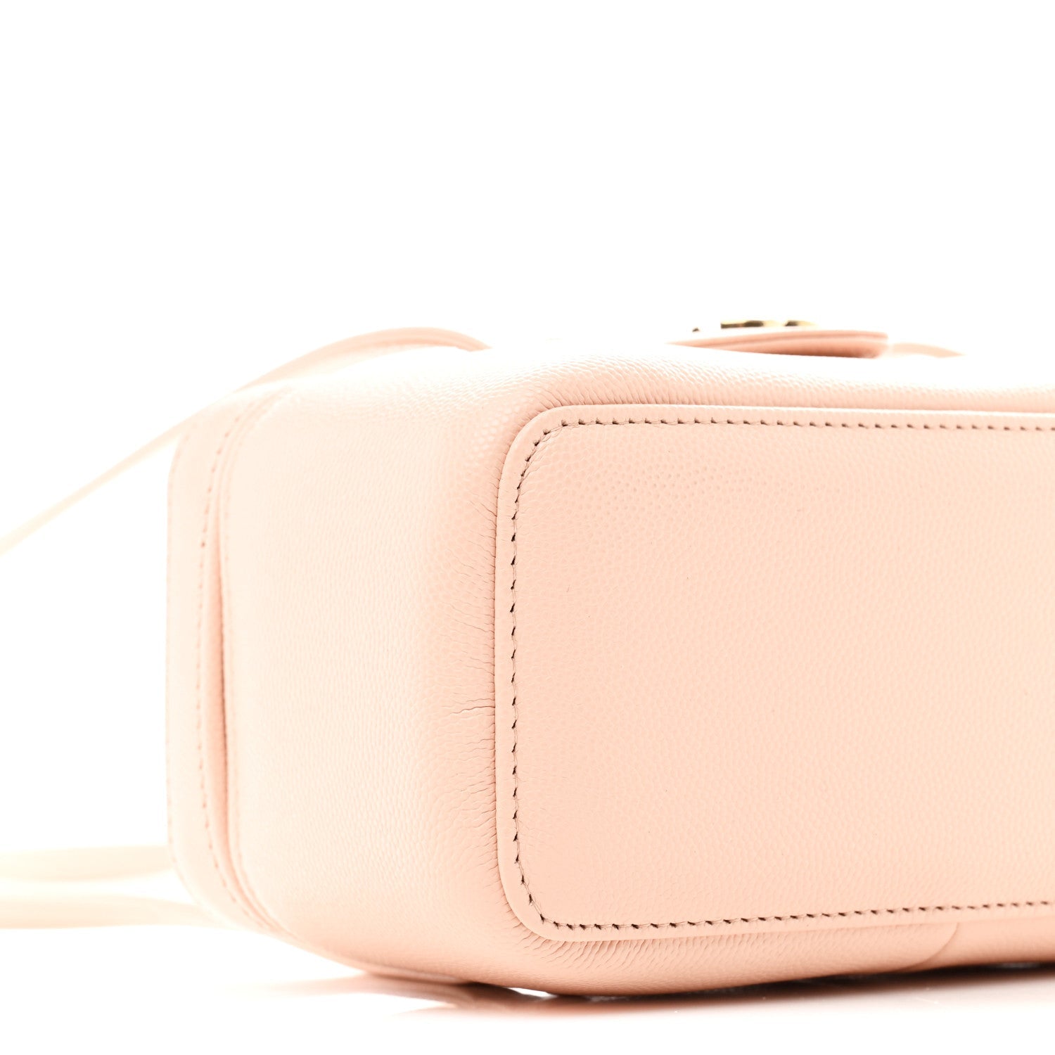 Shiny Caviar Preppy Coco Long Vanity With Strap  Light Pink